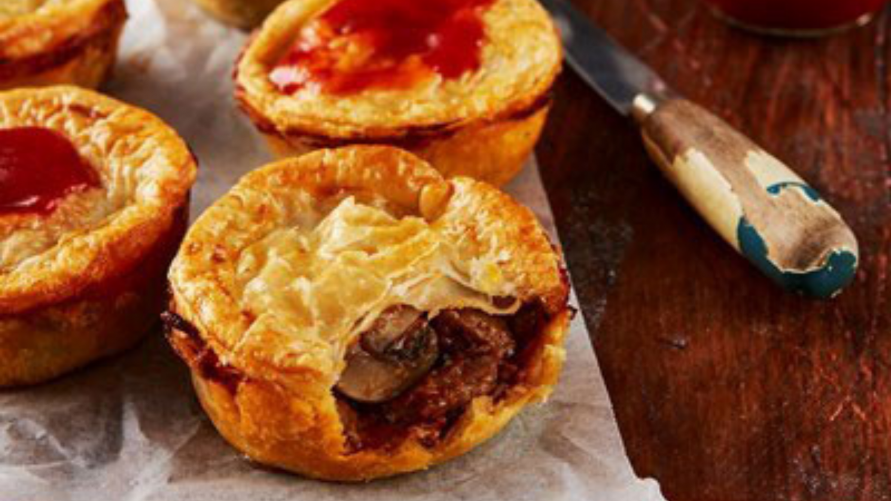 Beef, Mushroom & Rosemary Pies Pampas